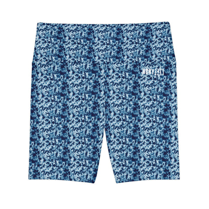 HKY SZN High Waisted Workout Shorts (Azure Tide)