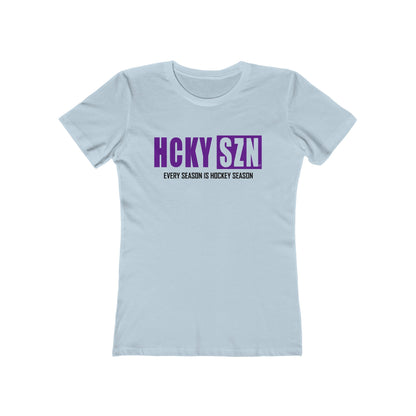 Every Season Is Hockey Season Women's Boyfriend Tee (Purple Logo) - Various Colors