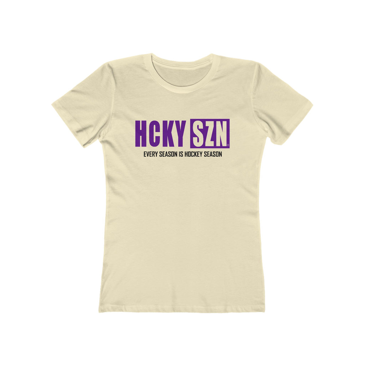 Every Season Is Hockey Season Women's Boyfriend Tee (Purple Logo) - Various Colors