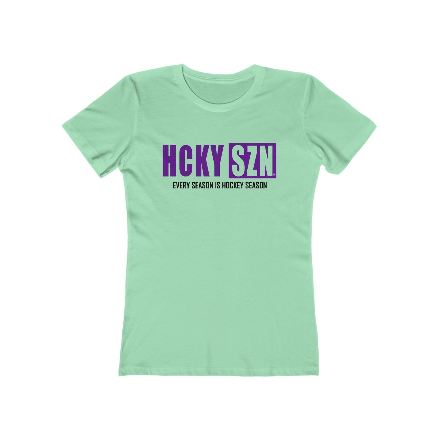 Every Season Is Hockey Season Women's Boyfriend Tee (Purple Logo) - Various Colors