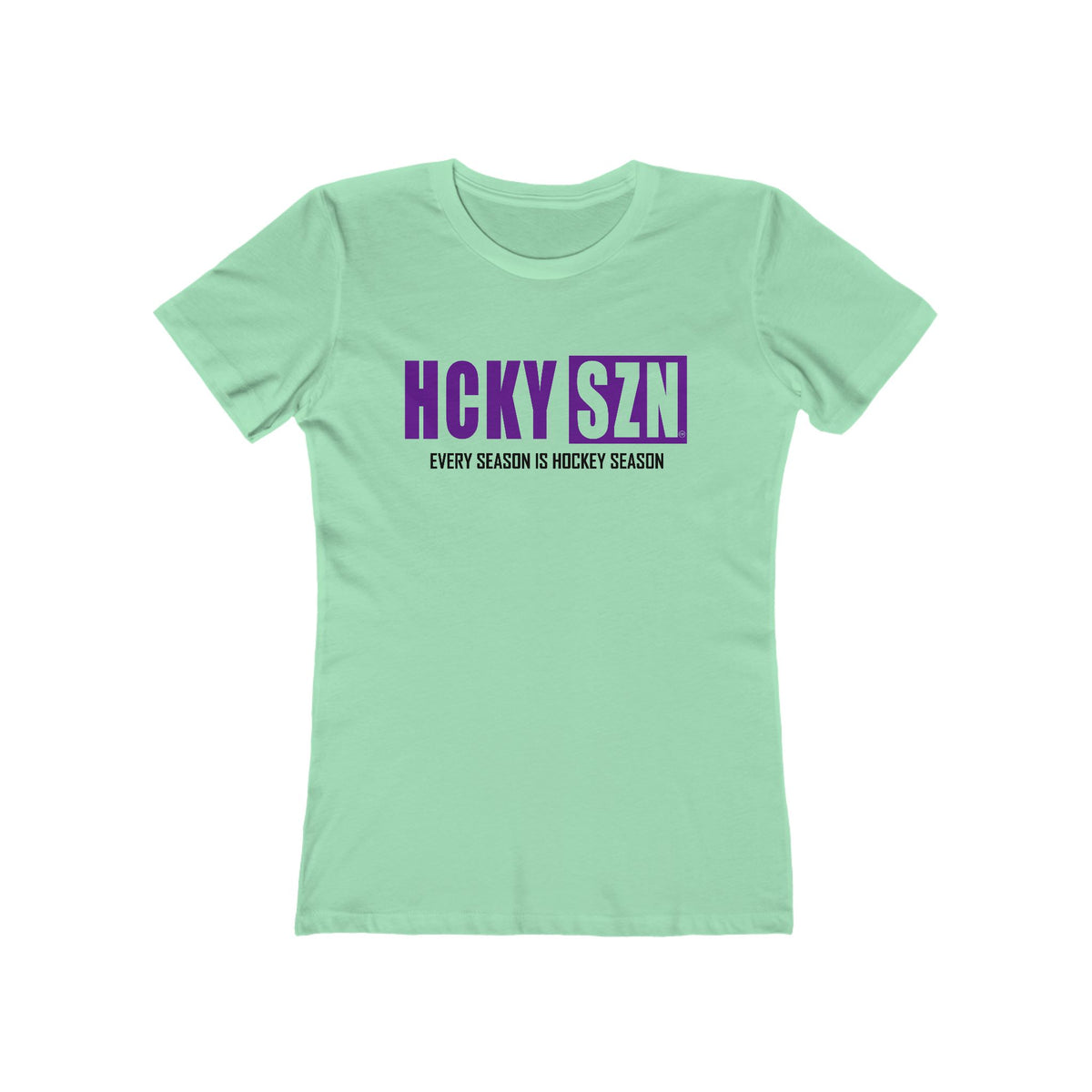 Every Season Is Hockey Season Women's Boyfriend Tee (Purple Logo) - Various Colors
