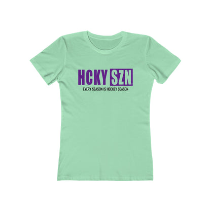 Every Season Is Hockey Season Women's Boyfriend Tee (Purple Logo) - Various Colors