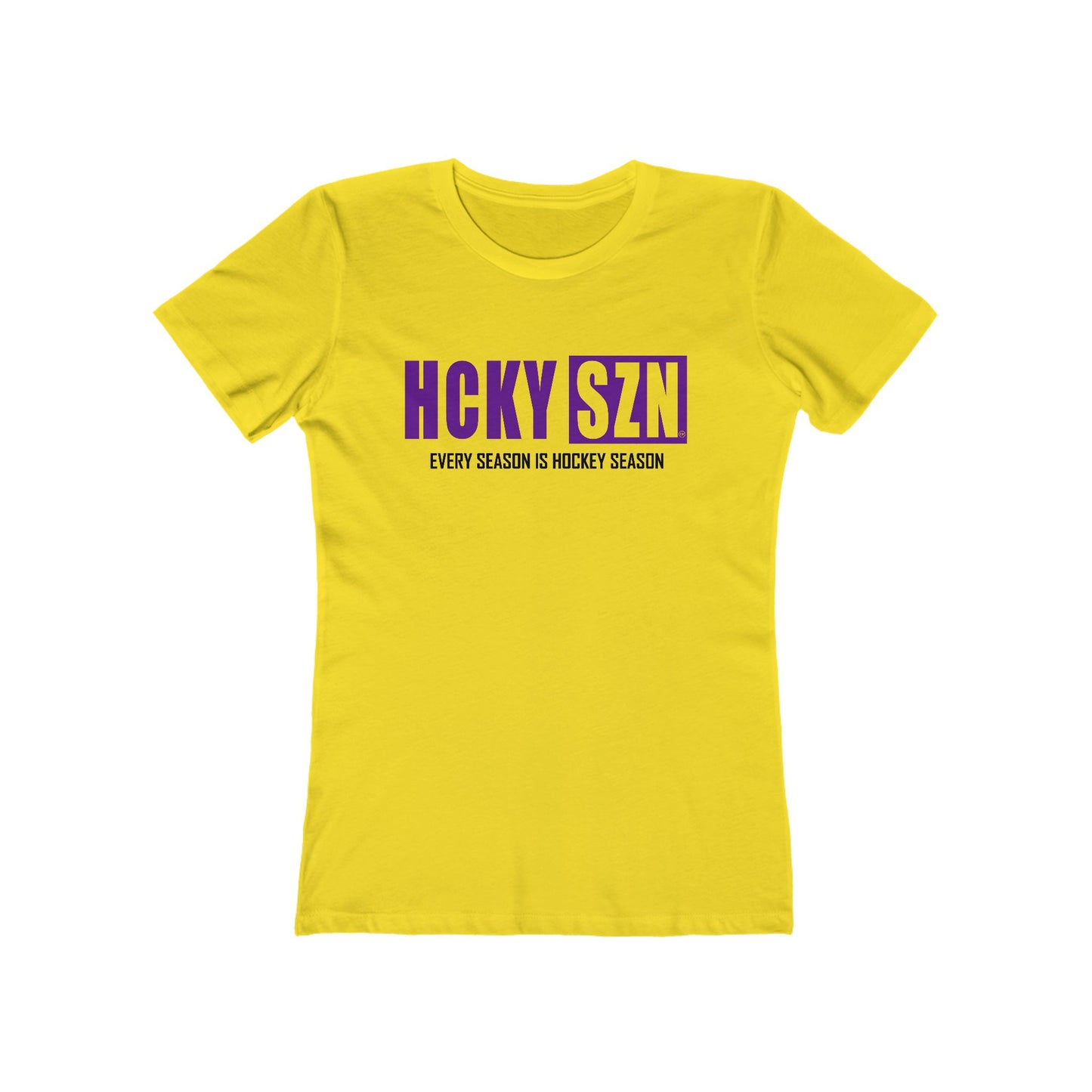 Every Season Is Hockey Season Women's Boyfriend Tee (Purple Logo) - Various Colors