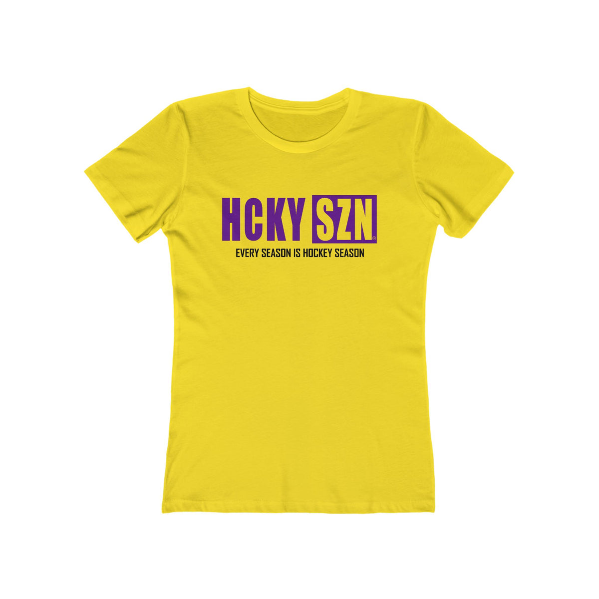 Every Season Is Hockey Season Women's Boyfriend Tee (Purple Logo) - Various Colors