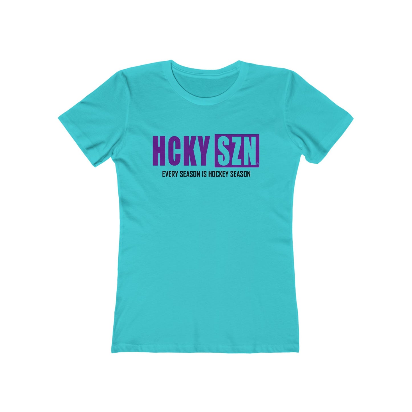 Every Season Is Hockey Season Women's Boyfriend Tee (Purple Logo) - Various Colors