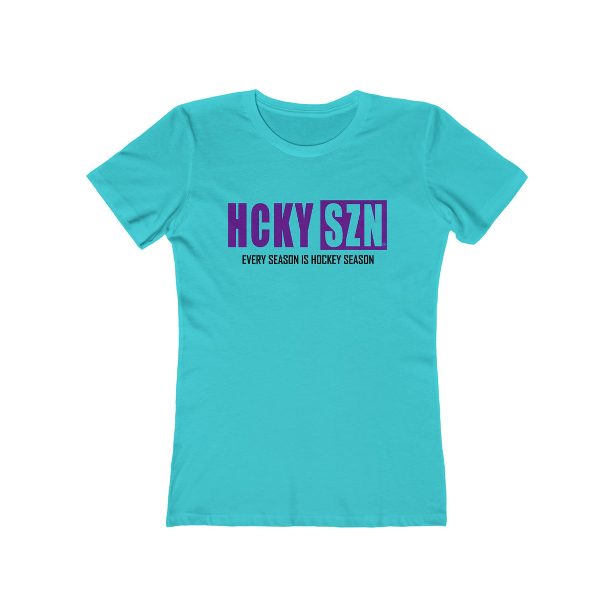 Every Season Is Hockey Season Women's Boyfriend Tee (Purple Logo) - Various Colors