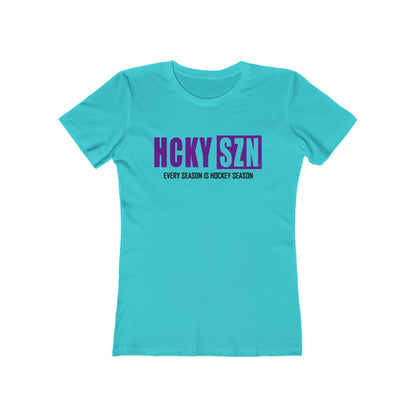 Every Season Is Hockey Season Women's Boyfriend Tee (Purple Logo) - Various Colors