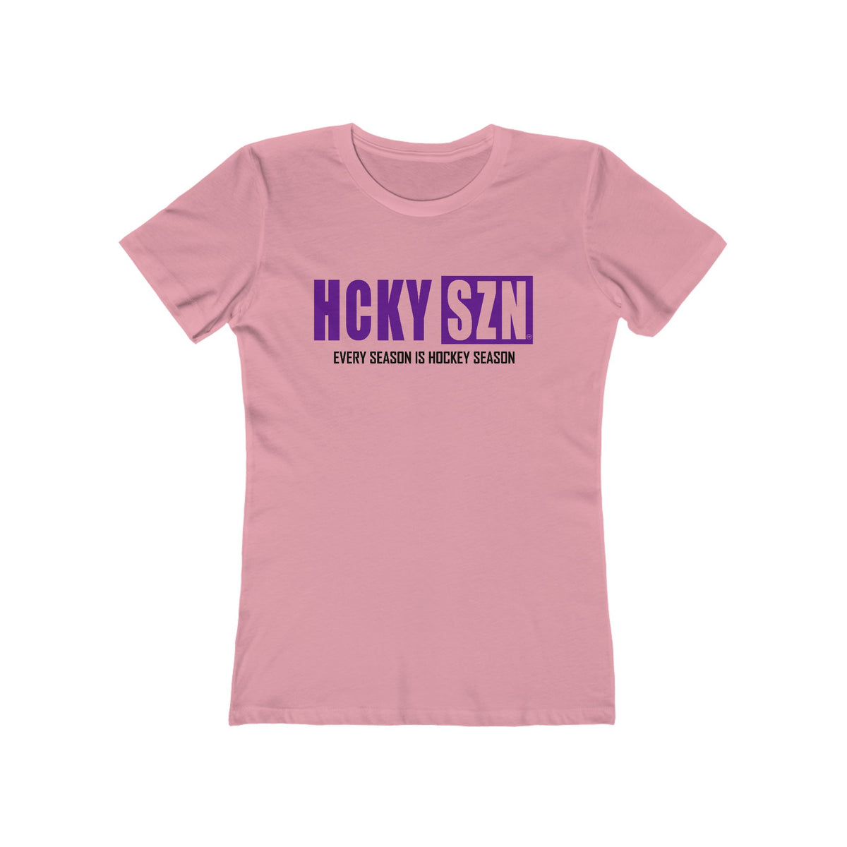 Every Season Is Hockey Season Women's Boyfriend Tee (Purple Logo) - Various Colors