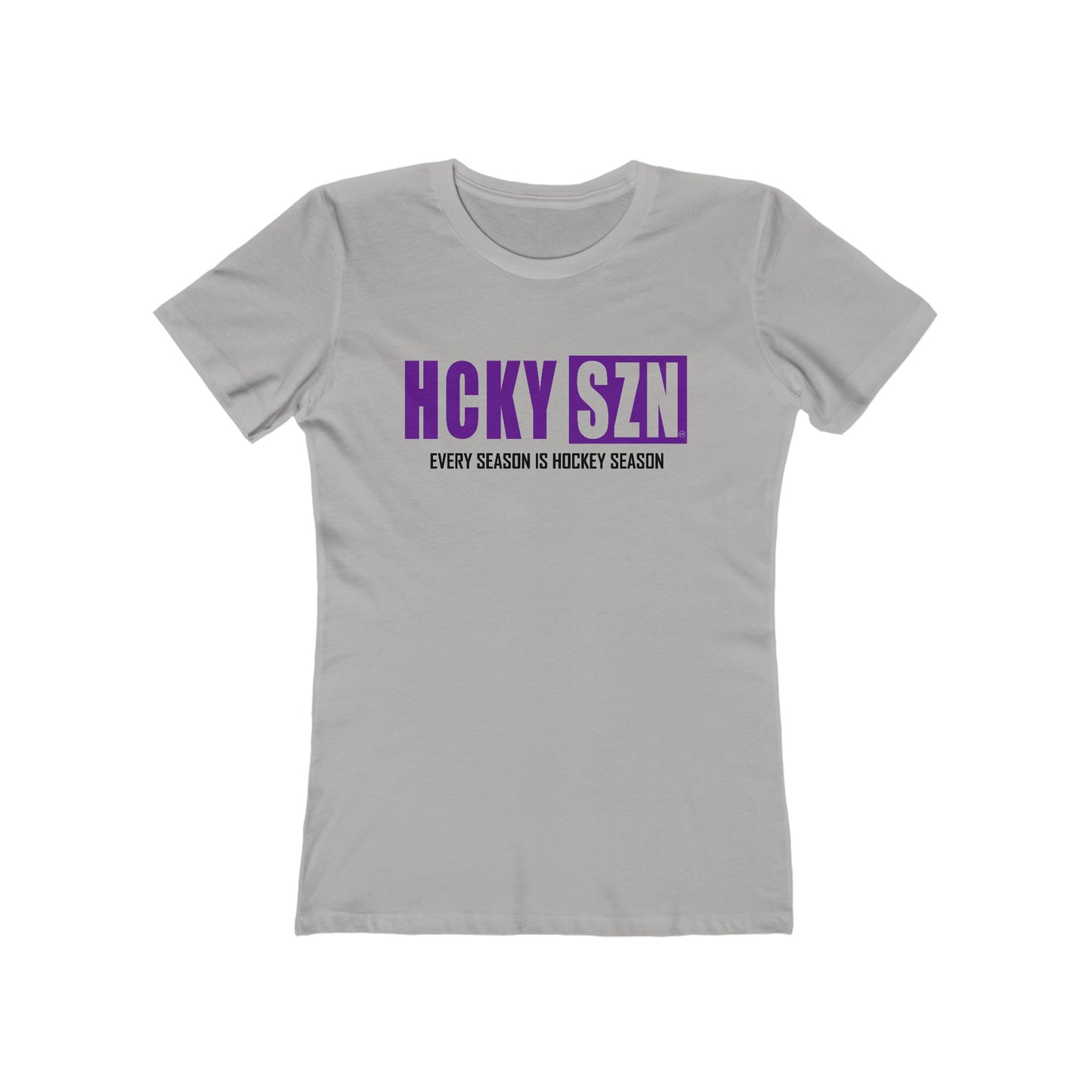 Every Season Is Hockey Season Women's Boyfriend Tee (Purple Logo) - Various Colors