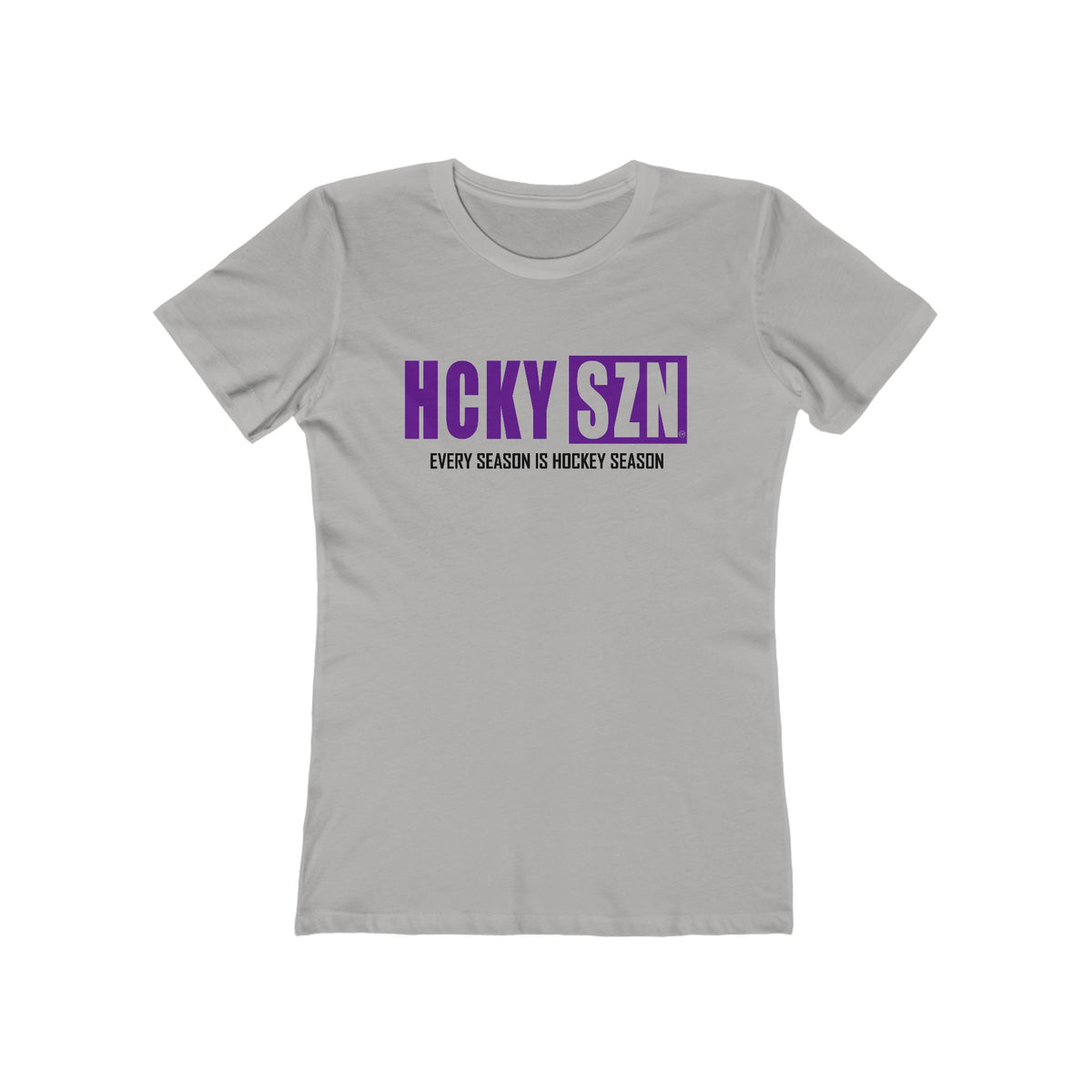 Every Season Is Hockey Season Women's Boyfriend Tee (Purple Logo) - Various Colors