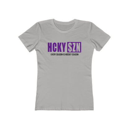 Every Season Is Hockey Season Women's Boyfriend Tee (Purple Logo) - Various Colors