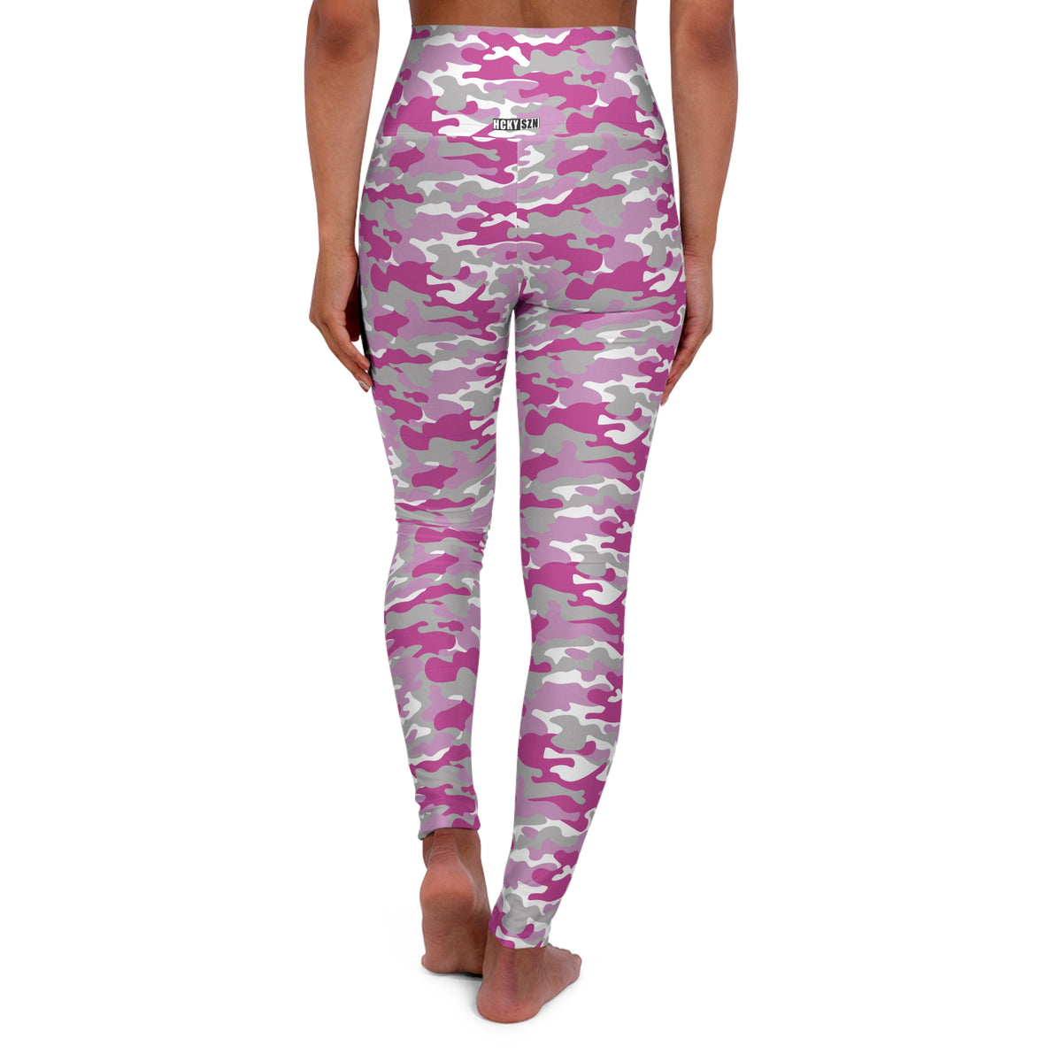 HCKY SZN High Waisted Yoga Leggings (Hockey Girl Camo)