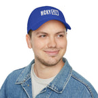 HCKY SZN Low Profile Embroidered Baseball Cap - Blue (White Logo)