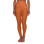 HCKY SZN High Waisted Yoga Leggings (Copper Orange)