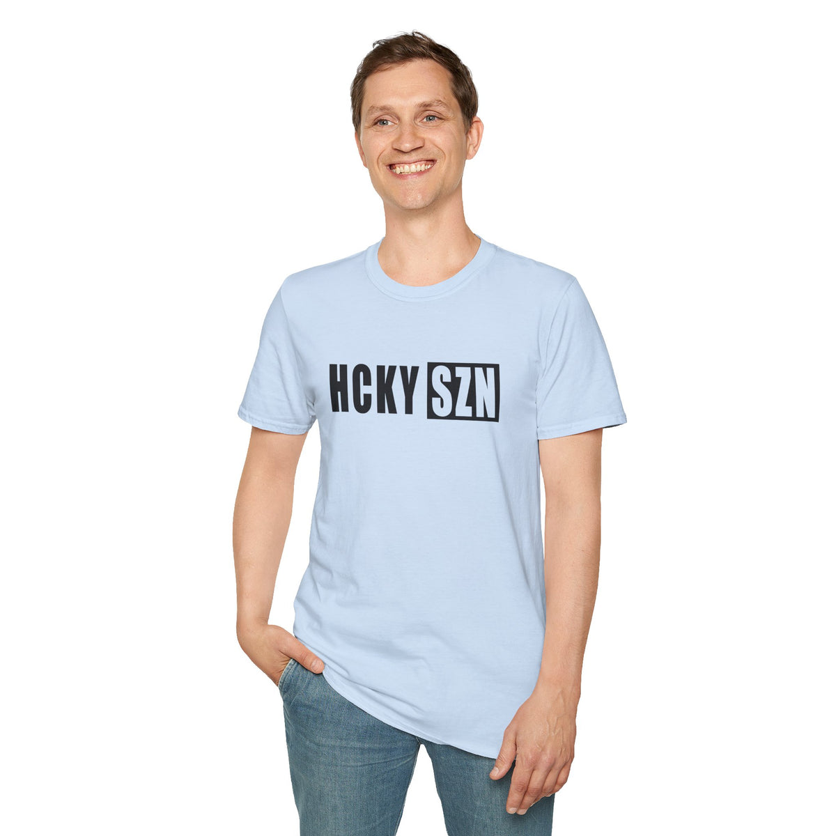 HCKY SZN Softstyle Tee Shirt (Light Blue)