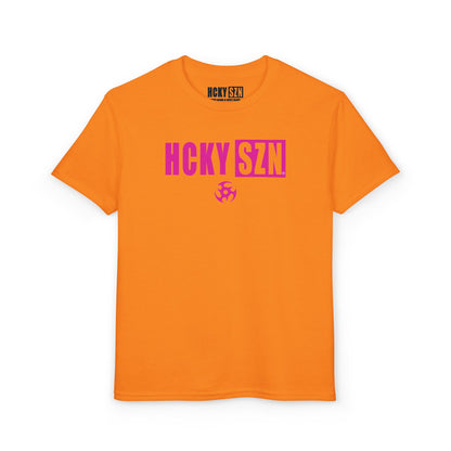 Youth HCKY SZN DryBlend Tee Shirt (Pink Logo) - Various Colors