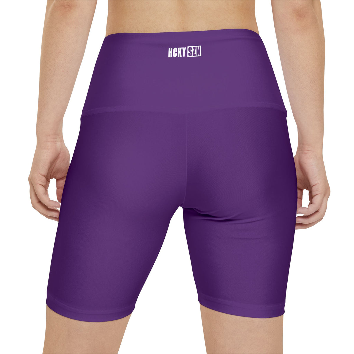HKY SZN High Waisted Workout Shorts (Wineberry Purple)