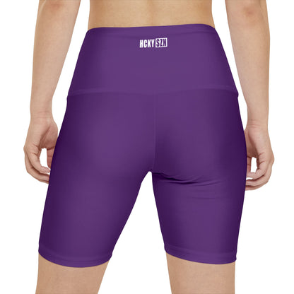 HKY SZN High Waisted Workout Shorts (Wineberry Purple)