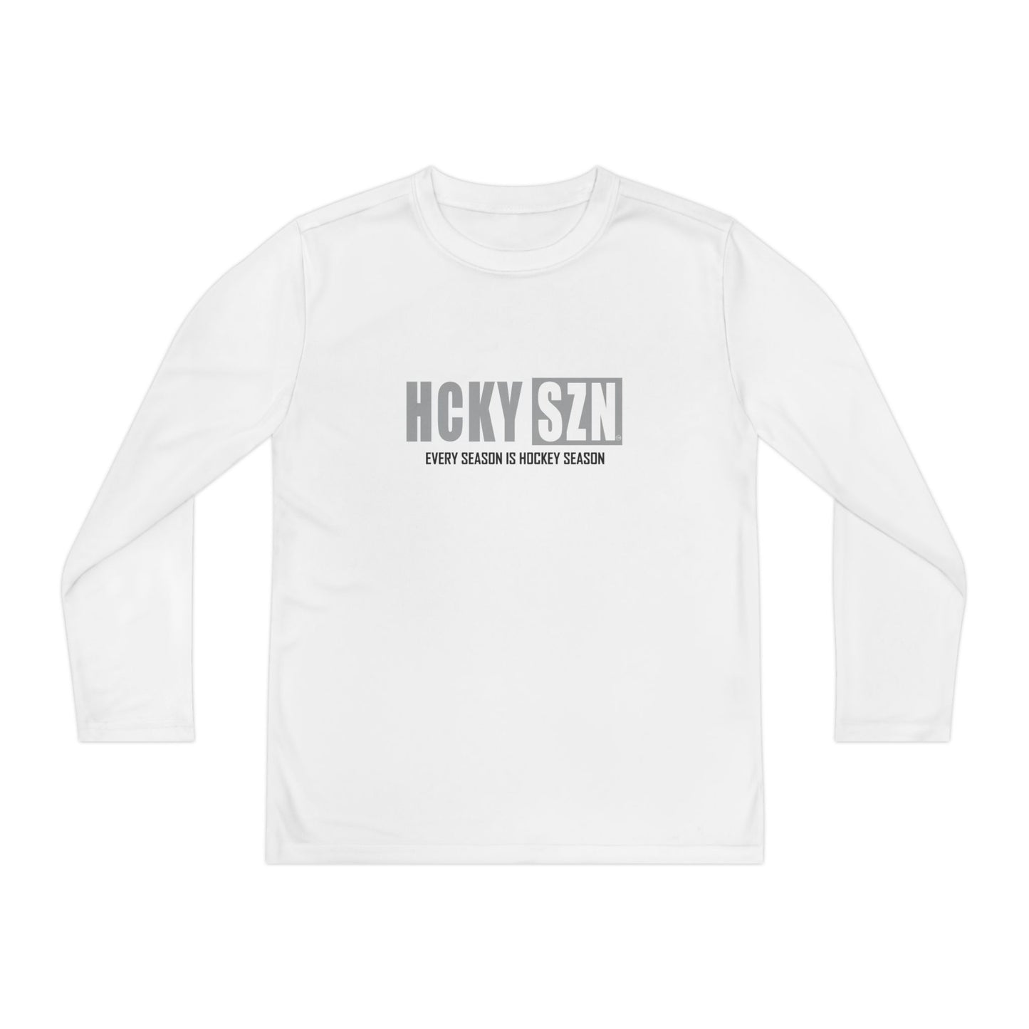 Every Season is HCKY SZN Youth Competitor Long Sleeve Tee (Grey Logo) - Various Colors