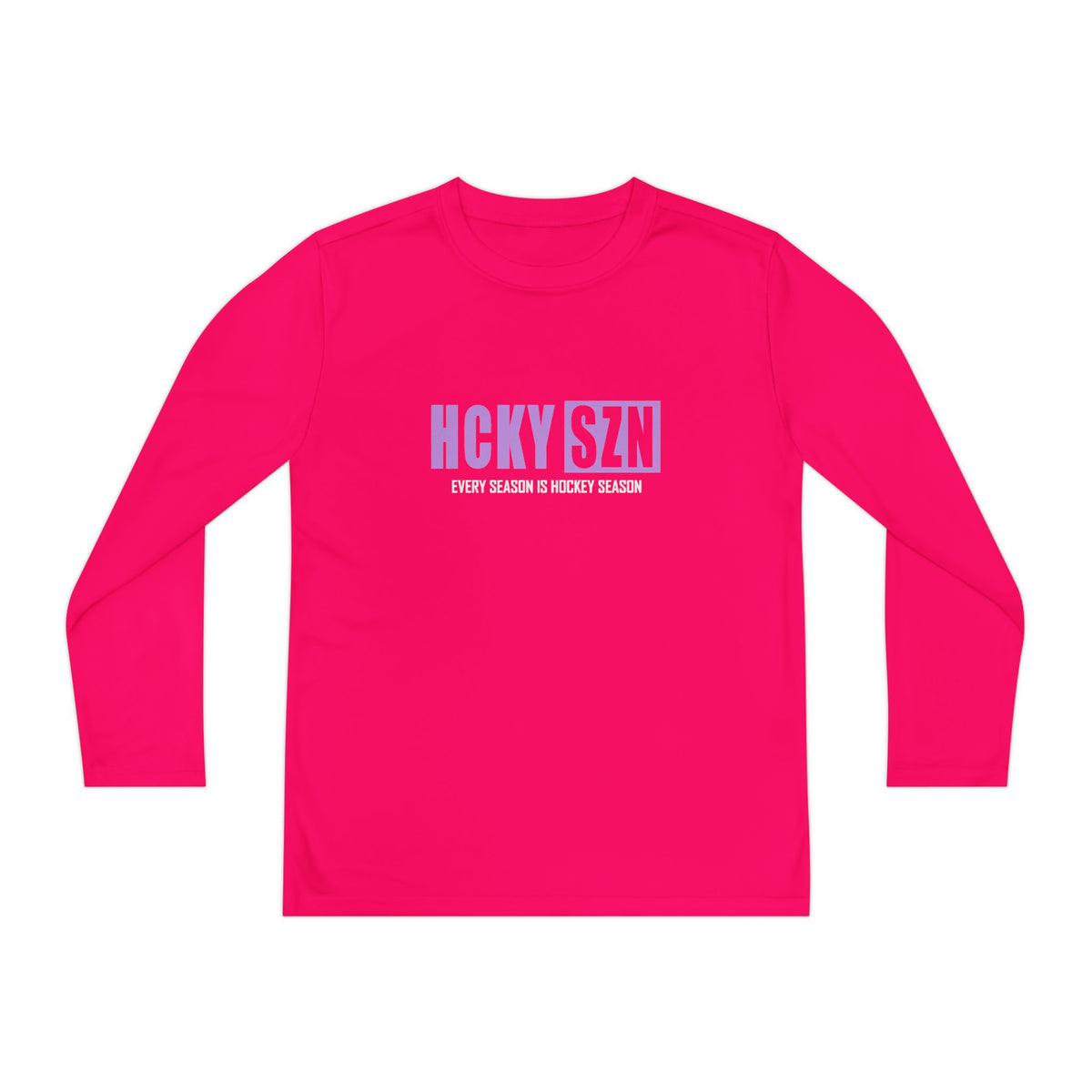 Every Season is HCKY SZN Youth Competitor Long Sleeve Tee (Lavender Logo) - Various Colors