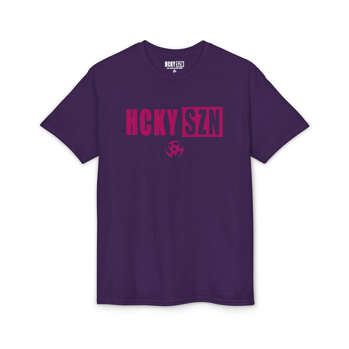 HCKY SZN Simple Star DryBlend Tee Shirt (Raspberry Logo) - Various Colors
