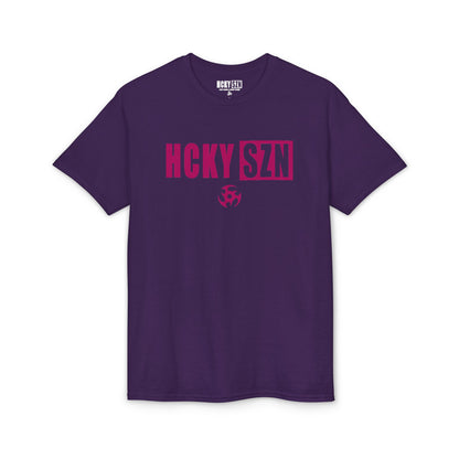 HCKY SZN Simple Star DryBlend Tee Shirt (Raspberry Logo) - Various Colors