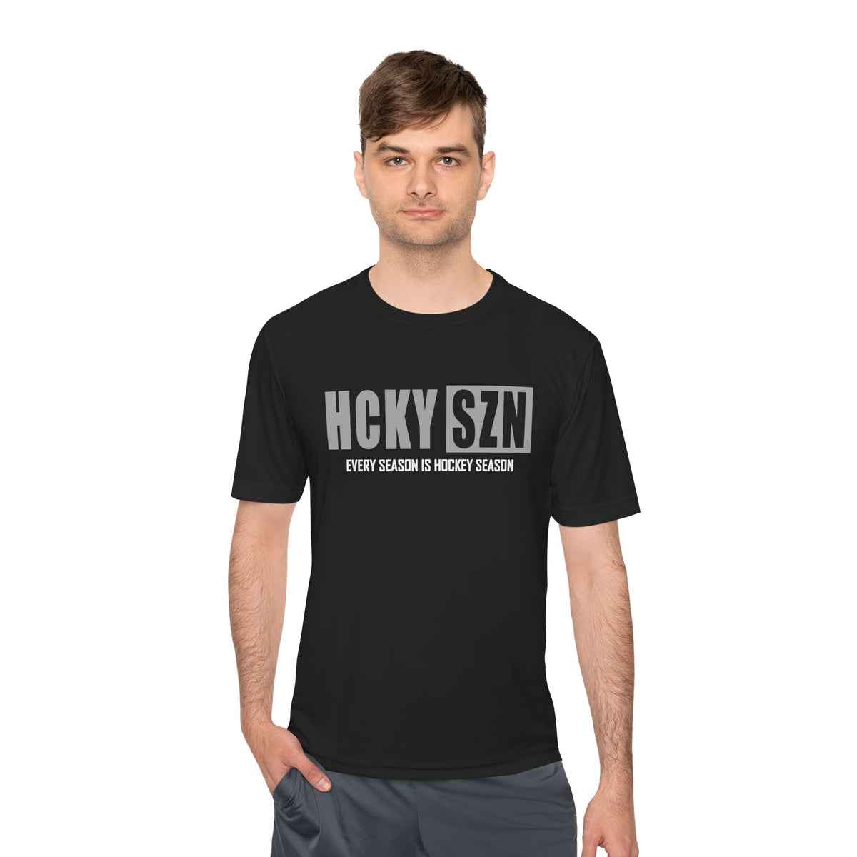 HCKYSZN Every Season Adult Performance Tee - Black/Grey
