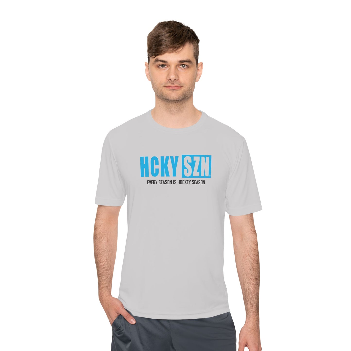 Every Season is HCKYS Performance Tee - Sky Blue Logo