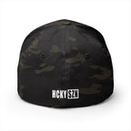Upside Down HCKY SZN Embroidered Flex Fit Hat (Black Camo)
