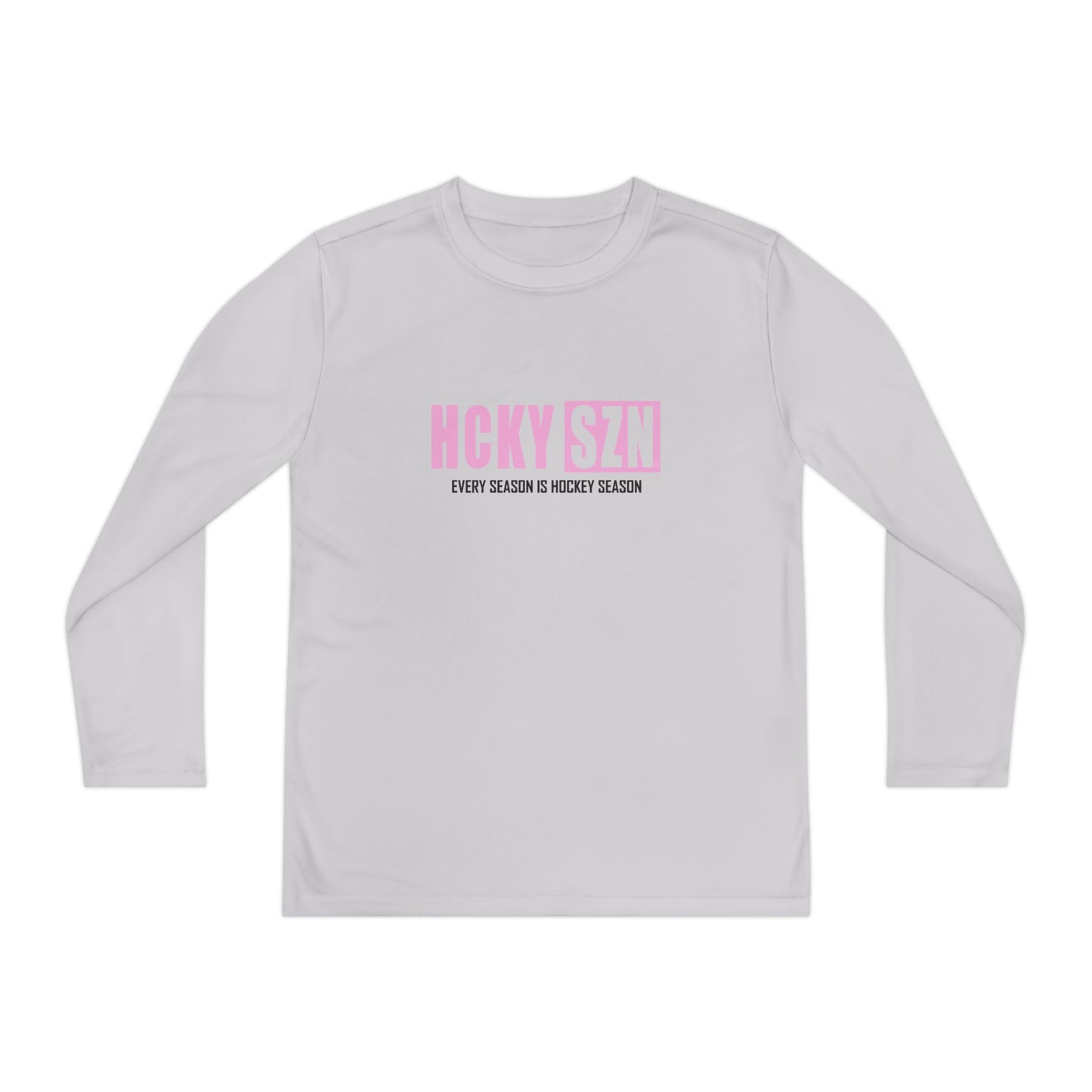 Every Season is HCKY SZN Youth Competitor Long Sleeve Tee (Pink Logo) - Various Colors