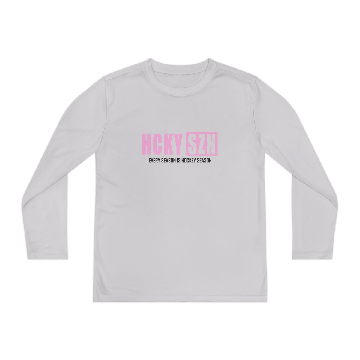 Every Season is HCKY SZN Youth Competitor Long Sleeve Tee (Pink Logo) - Various Colors