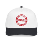 HCKY SZN Circle Logo Mid Profile Baseball Cap (White/Black/Red)