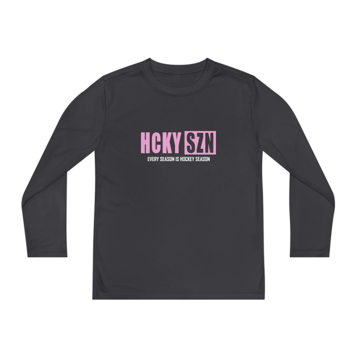 Every Season is HCKY SZN Youth Competitor Long Sleeve Tee (Pink Logo) - Various Colors