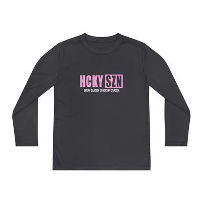 Every Season is HCKY SZN Youth Competitor Long Sleeve Tee (Pink Logo) - Various Colors