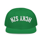 Upside Down HCKY SZN Embroidered Snapback Hat (Green)