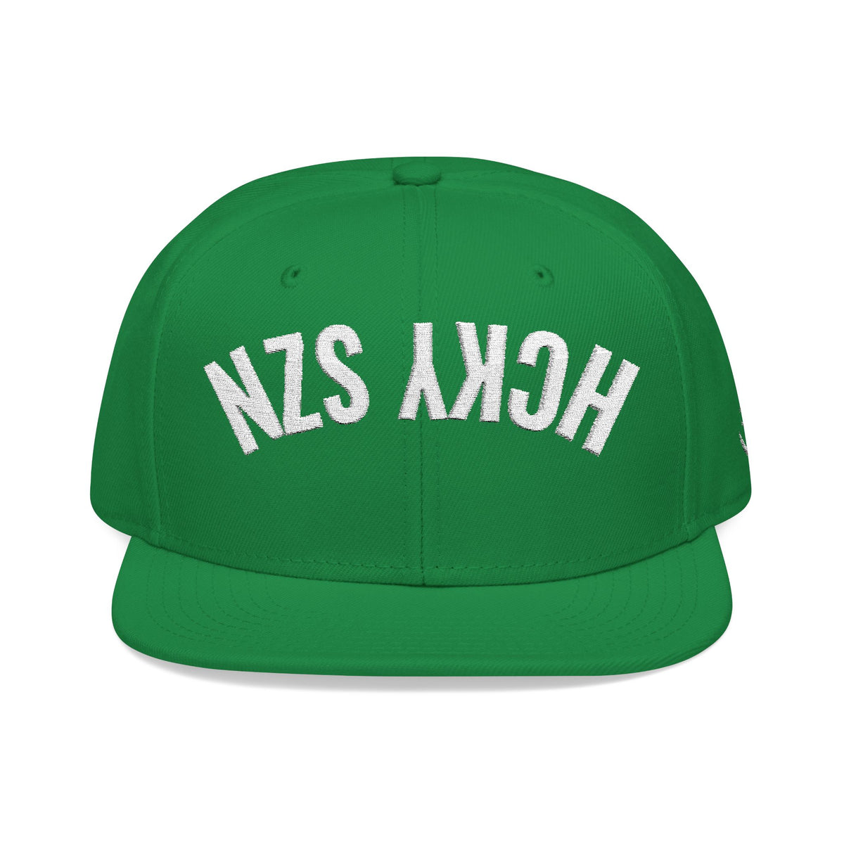 Upside Down HCKY SZN Embroidered Snapback Hat (Green)