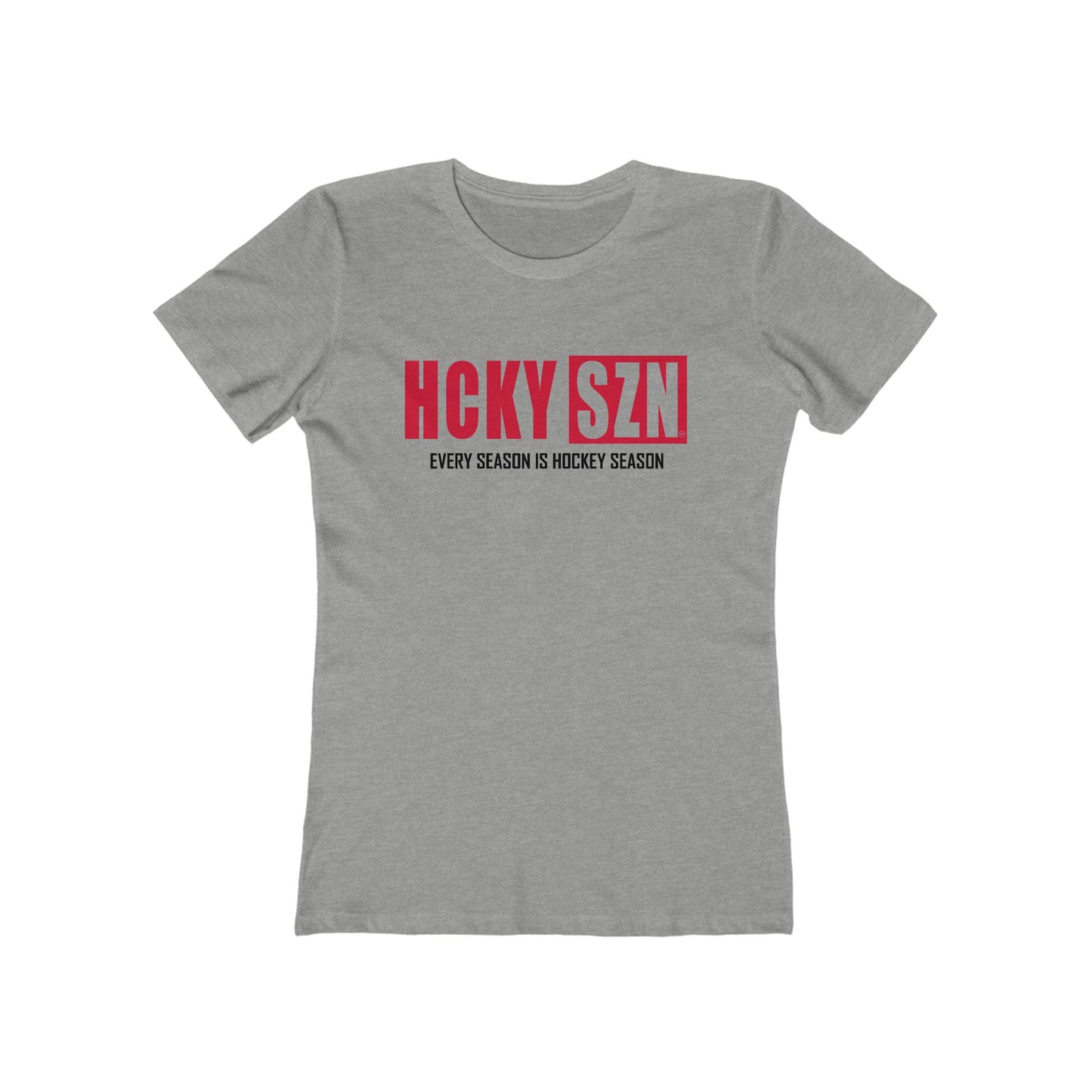 Every Season Is Hockey Season Women's Boyfriend Tee (Red Logo) - Various Colors