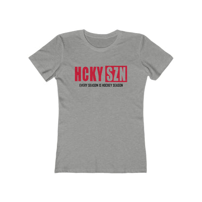 Every Season Is Hockey Season Women's Boyfriend Tee (Red Logo) - Various Colors