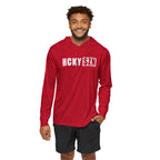 HCKY SZN Big Logo Performance Warmup Hoodie (Red/White)
