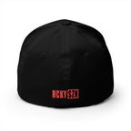 Upside Down HCKY SZN Embroidered Flex Fit Hat (Black/Red)