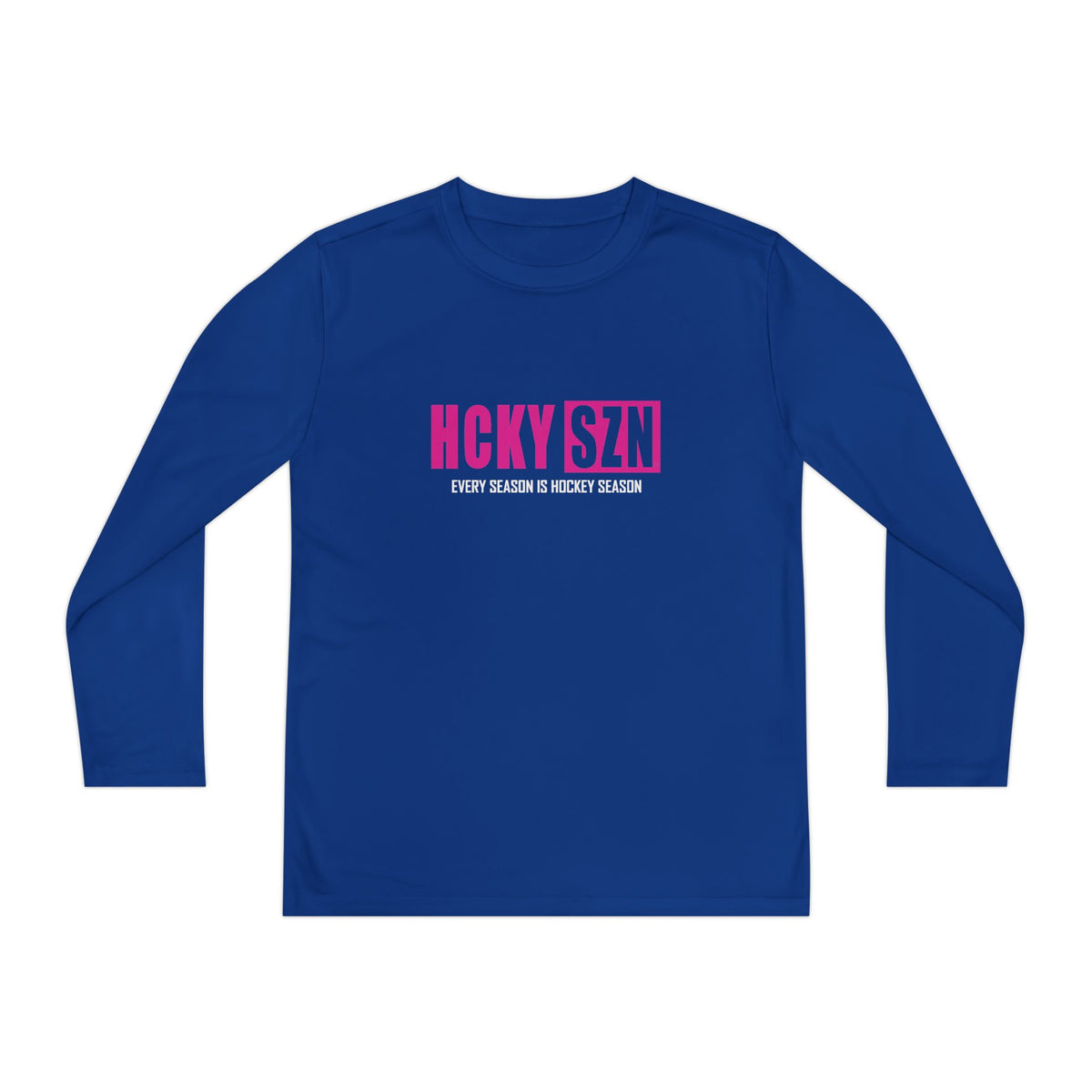 Every Season is HCKY SZN Youth Competitor Long Sleeve Tee (Hot Pink Logo) - Various Colors