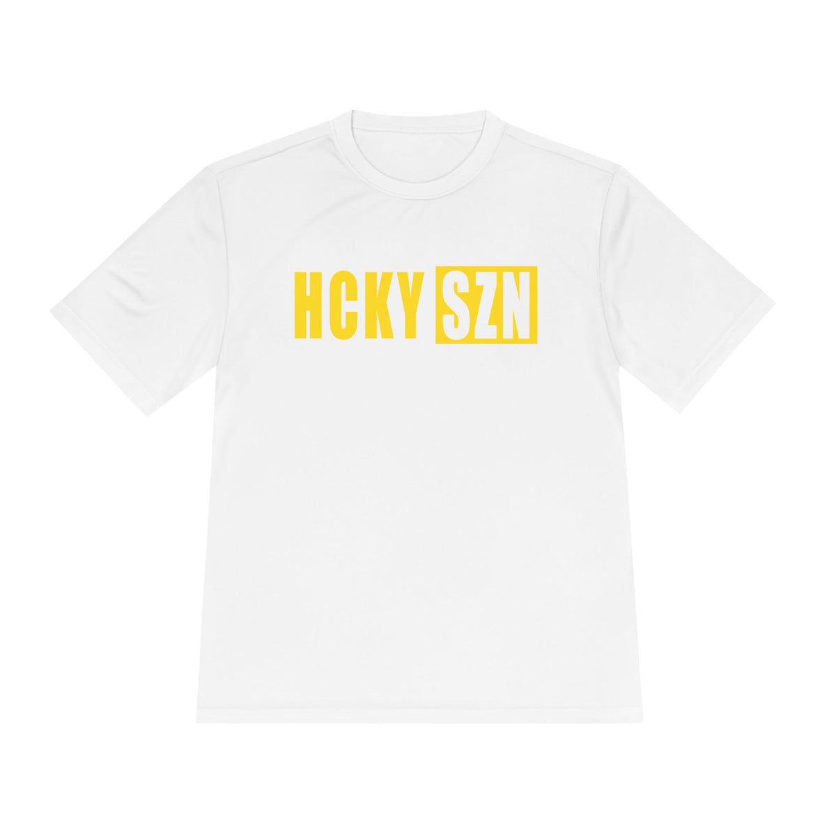 HCKYSZN (Flagship Logo) Adult Performance Tee - White/Yellow