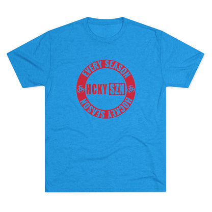 HCKY SZN Circle Logo TriBlend Tee Shirt (Red) - Various Colors
