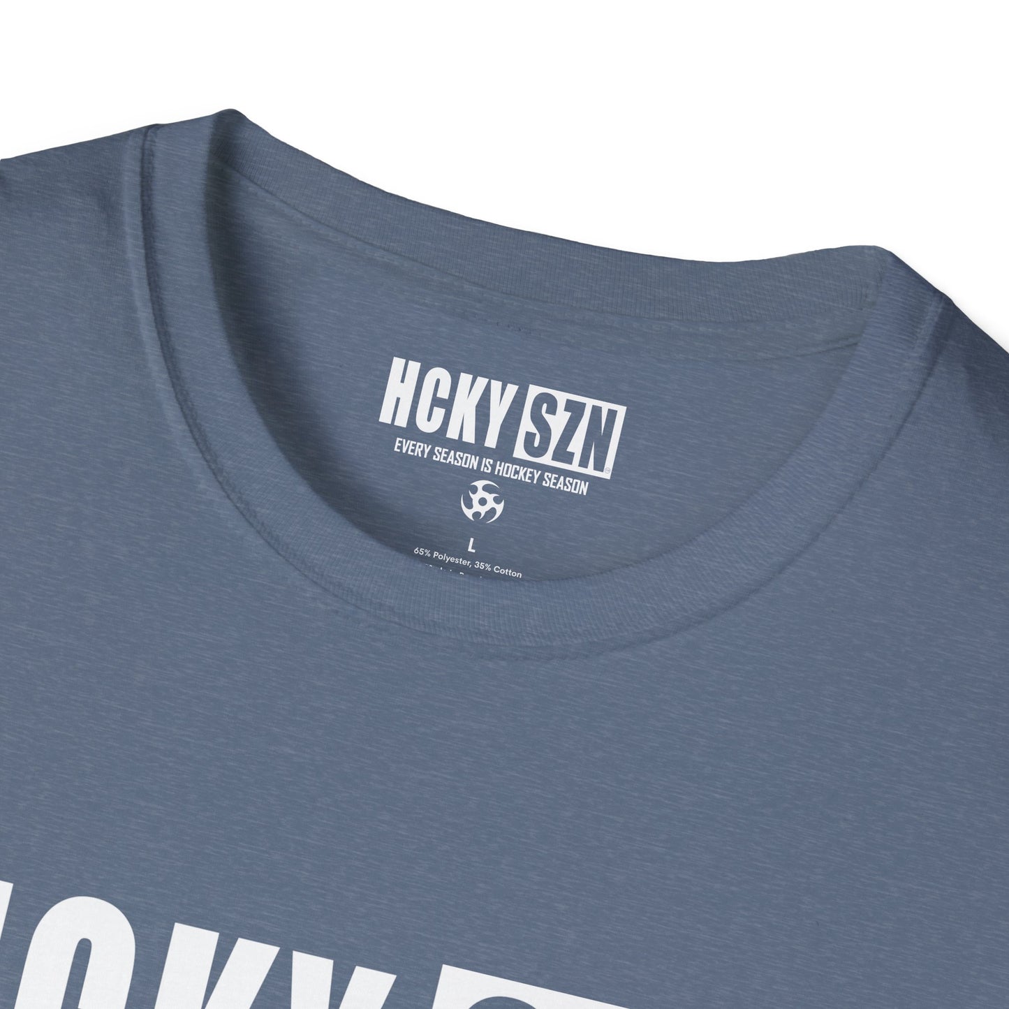 HCKY SZN Softstyle Tee Shirt (Heather Indigo)