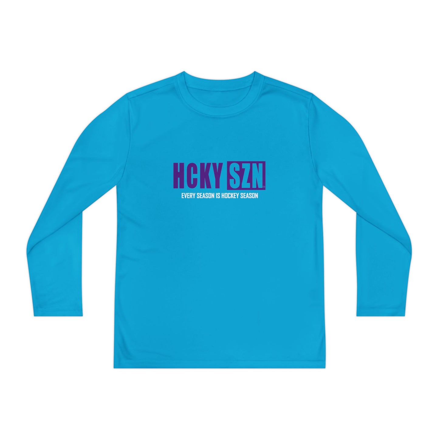 Every Season is HCKY SZN Youth Competitor Long Sleeve Tee (Purple Logo) - Various Colors