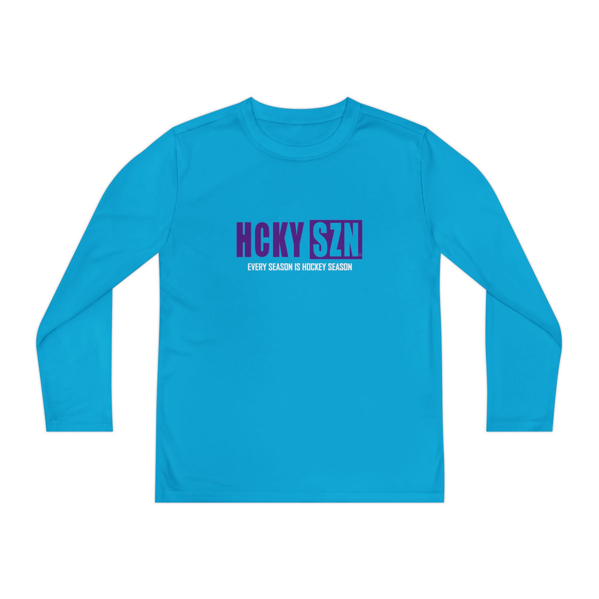 Every Season is HCKY SZN Youth Competitor Long Sleeve Tee (Purple Logo) - Various Colors