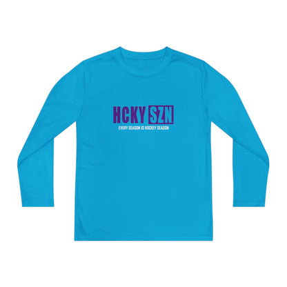 Every Season is HCKY SZN Youth Competitor Long Sleeve Tee (Purple Logo) - Various Colors