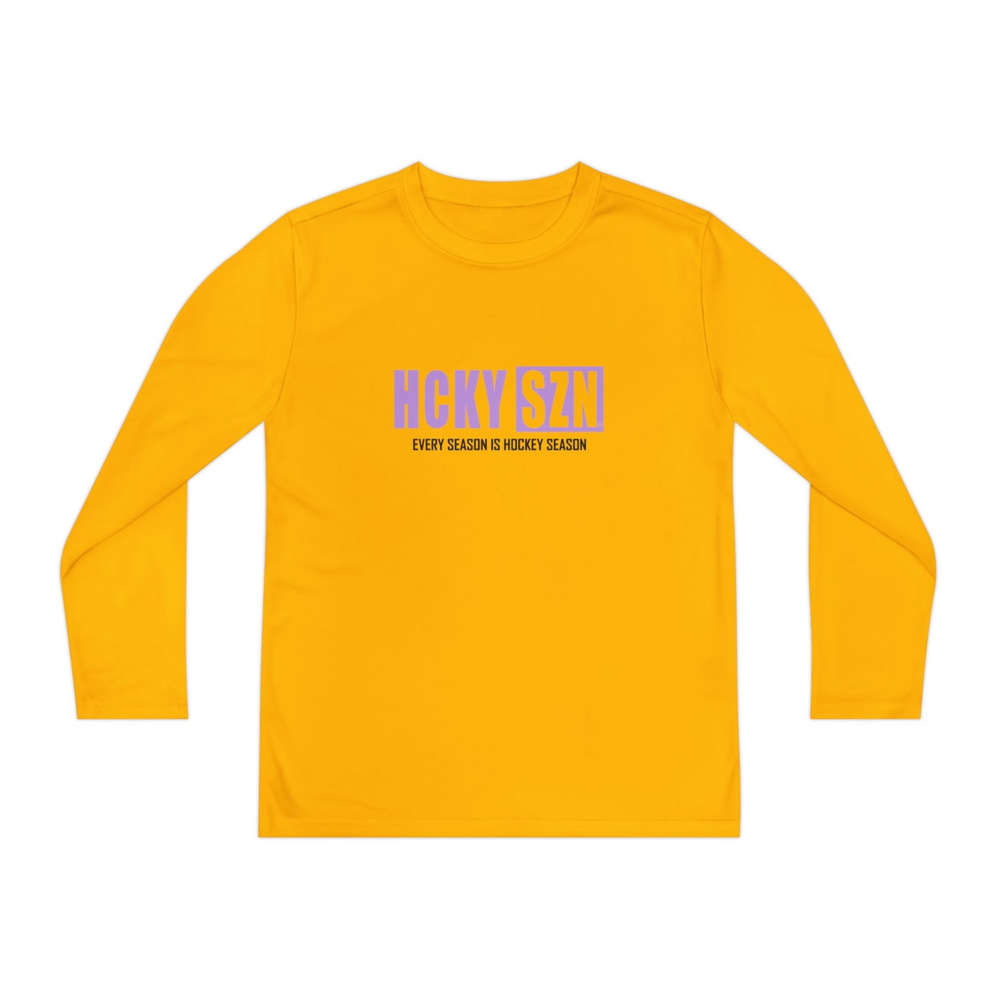 Every Season is HCKY SZN Youth Competitor Long Sleeve Tee (Lavender Logo) - Various Colors