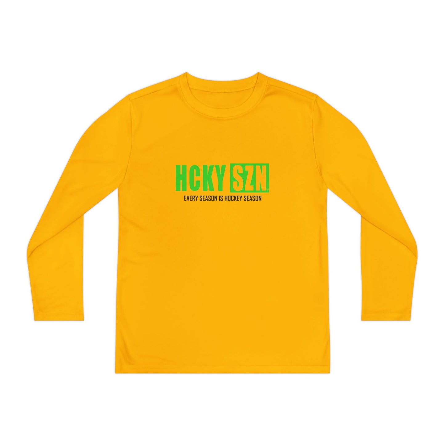 Every Season is HCKY SZN Youth Competitor Long Sleeve Tee (Lime Logo) - Various Colors