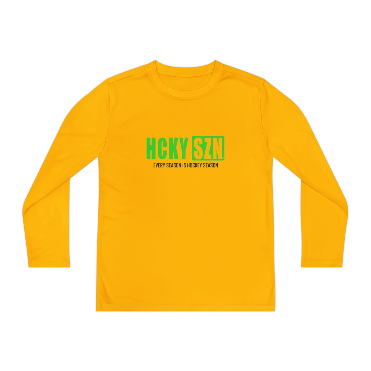Every Season is HCKY SZN Youth Competitor Long Sleeve Tee (Lime Logo) - Various Colors